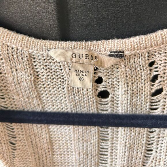 GUESS Women's Mesh Knit Stitch Dress XS off white b29 - Picture 4 of 5